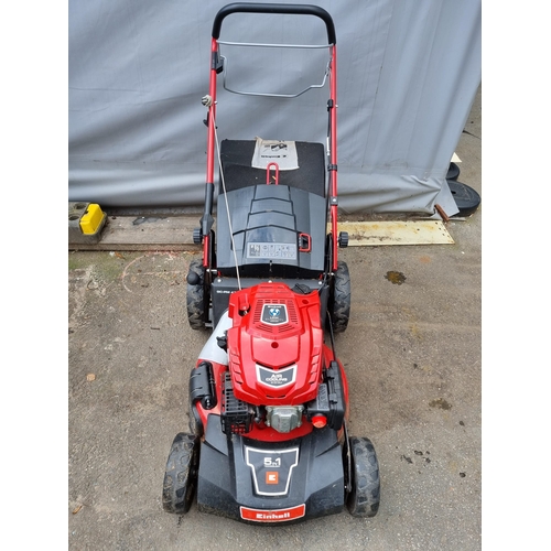 197 - Einhell GC-PM 47 SHW 5-in-1 Hi-Wheel Self-Propelled Petrol Lawn Mower - Starter cord needs attention... 