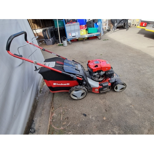 197 - Einhell GC-PM 47 SHW 5-in-1 Hi-Wheel Self-Propelled Petrol Lawn Mower - Starter cord needs attention... 