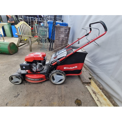 197 - Einhell GC-PM 47 SHW 5-in-1 Hi-Wheel Self-Propelled Petrol Lawn Mower - Starter cord needs attention... 