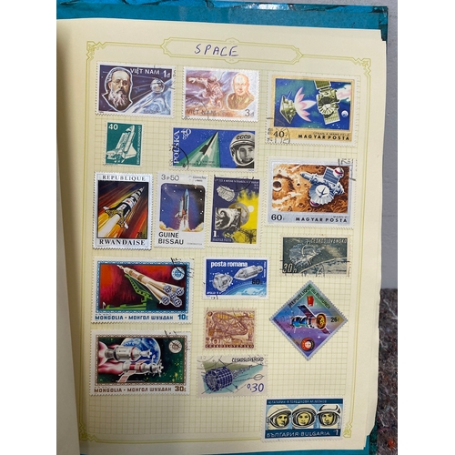 81 - Folder containing over 100 pages of  British & World Stamps of Rail / Red Cross / Reptiles / Transpo... 