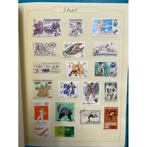 81 - Folder containing over 100 pages of  British & World Stamps of Rail / Red Cross / Reptiles / Transpo... 