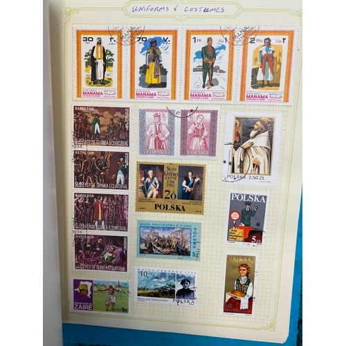 81 - Folder containing over 100 pages of  British & World Stamps of Rail / Red Cross / Reptiles / Transpo... 