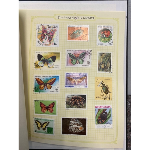 83 - Folder containing over 20/30 pages of British & World Stamps of Buildings / Butterflies & Insects