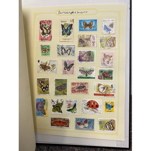 83 - Folder containing over 20/30 pages of British & World Stamps of Buildings / Butterflies & Insects