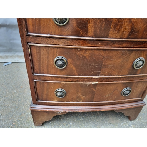 417 - Vintage Mahogany 6 Drawer Cabinet 40cm x 84cm x 32cm