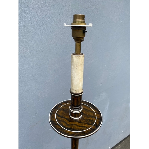 445 - Lovely Edwardian Imitation Painted Graining Standing Lamp with Painted white design throughout - 157... 