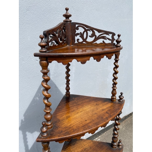 446 - Lovely Early 19th Century Rosewood Barley Twist 4 Tier Corner Etagere / Whatnot - in  good period or... 