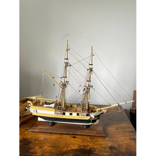 455 - Two vintage handmade models of yacht / ship - A/F