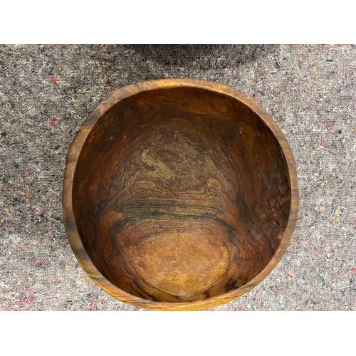 11 - Two Vintage Wood Tureen Hand carved Bowls