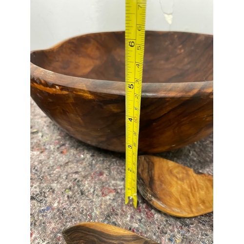 11 - Two Vintage Wood Tureen Hand carved Bowls