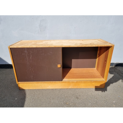 240 - Mid Century Domino Mobler Sideboard Cupboard with Four Draws and Sliding Front -  122cm x 39cm 63cm ... 