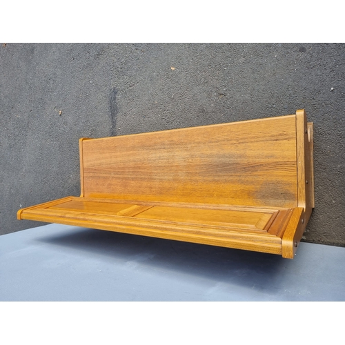 241 - Vintage Solid Oak Hall Bench / Pew with storage 140cm x 49cm x 90cm - A/F