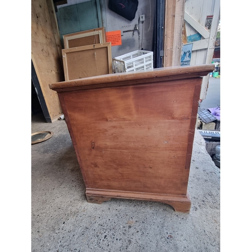 249 - Antique Wooden Pine Tool Chest with front drawer and compartments 59cm x 72cm x 101cm