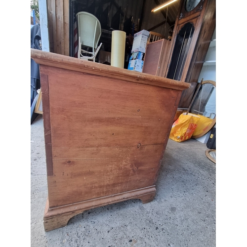 249 - Antique Wooden Pine Tool Chest with front drawer and compartments 59cm x 72cm x 101cm