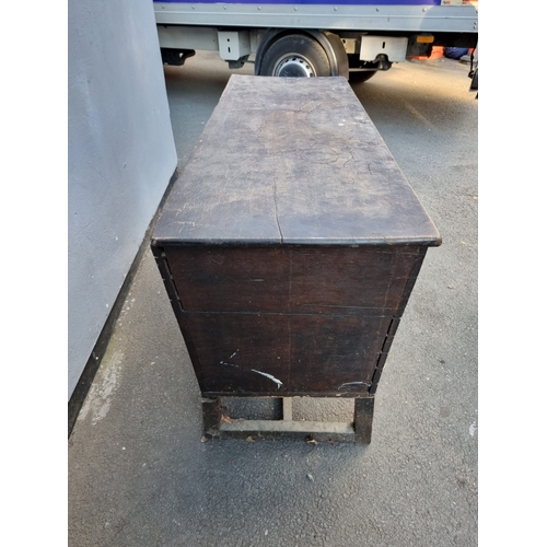 252 - Antique Oak Dough Trough early 19th century A/F bottom needs attention 43cm x 79cm x 118cm