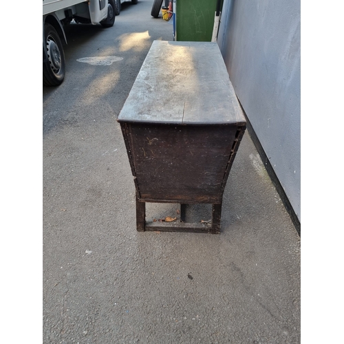 252 - Antique Oak Dough Trough early 19th century A/F bottom needs attention 43cm x 79cm x 118cm