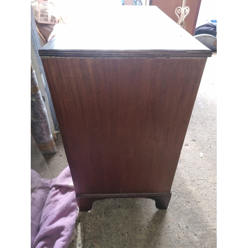 258 - 19th Century Mahogany 2 over 3 chest of drawers on bracket feet - 106cm x 51cm x 94cm