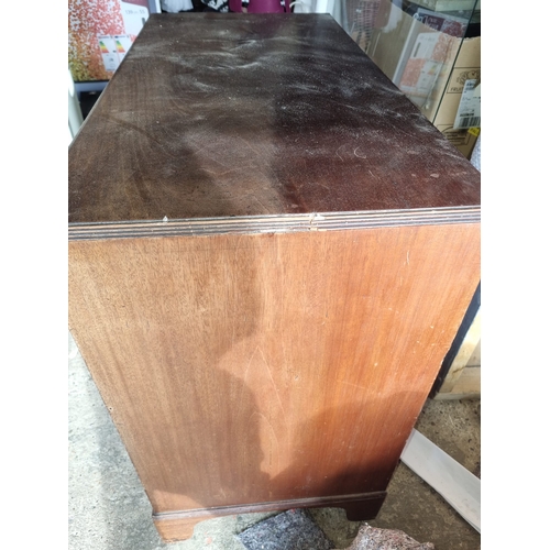 258 - 19th Century Mahogany 2 over 3 chest of drawers on bracket feet - 106cm x 51cm x 94cm