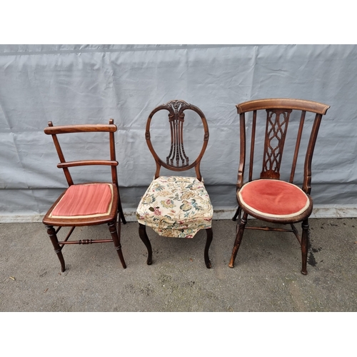 288 - Three Odd Antique Dining Chairs