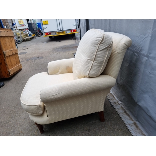 291 - Vintage Howard Style Cream Upholster Armchair