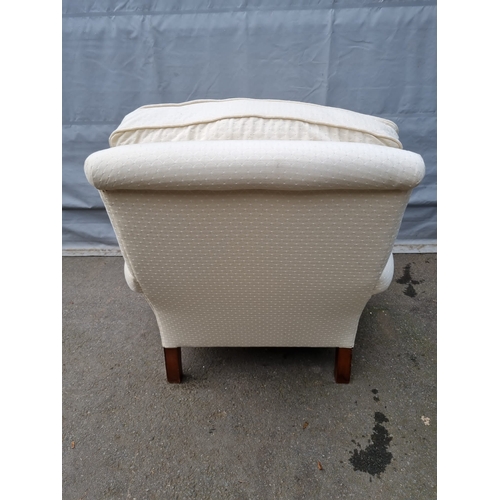 291 - Vintage Howard Style Cream Upholster Armchair