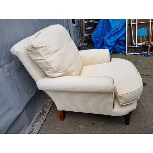 291 - Vintage Howard Style Cream Upholster Armchair