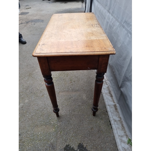 293 - Antique Pine Console Table with two draws - 47cm x 74cm x 91cm