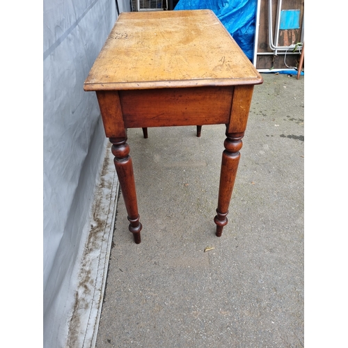 293 - Antique Pine Console Table with two draws - 47cm x 74cm x 91cm