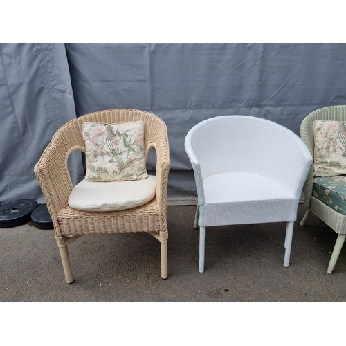 301 - Four vintage whicker / loom chairs