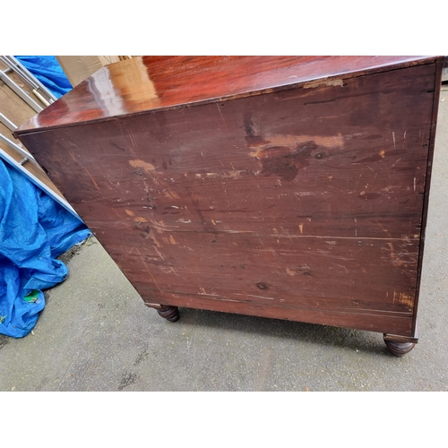 302 - Antique Mahogany 2 over 3 chest of drawers - 109cm x 107cm x 51cm