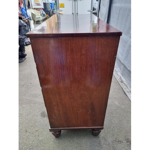 302 - Antique Mahogany 2 over 3 chest of drawers - 109cm x 107cm x 51cm