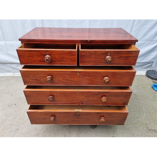 302 - Antique Mahogany 2 over 3 chest of drawers - 109cm x 107cm x 51cm