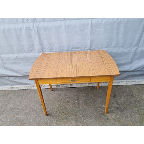 305 - Vintage Melamine Kitchen Table with centre draw - 106cm x 67cm x 75cm