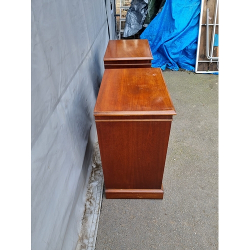 307 - Pair of Antique Mahogany Bedside Cupboards - no keys - 53cm x 70cm x 37.5cm