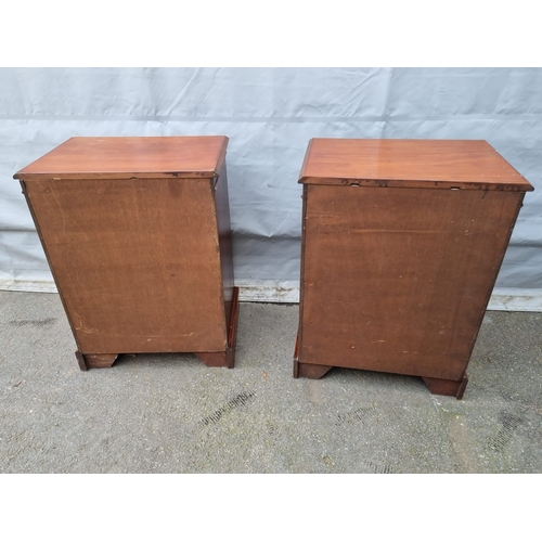 307 - Pair of Antique Mahogany Bedside Cupboards - no keys - 53cm x 70cm x 37.5cm