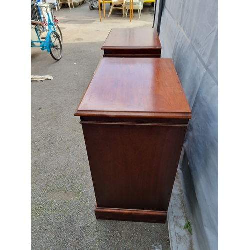 307 - Pair of Antique Mahogany Bedside Cupboards - no keys - 53cm x 70cm x 37.5cm