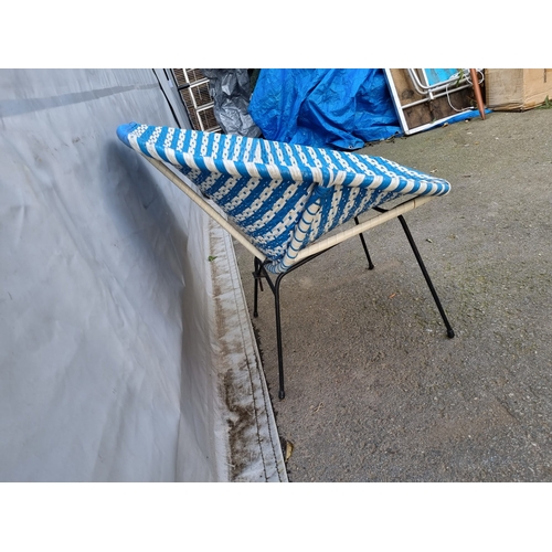 313 - Retro Blue & White Tub Chair