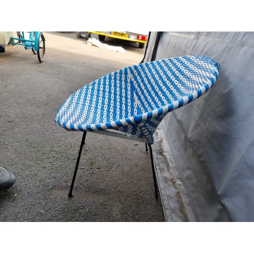 313 - Retro Blue & White Tub Chair