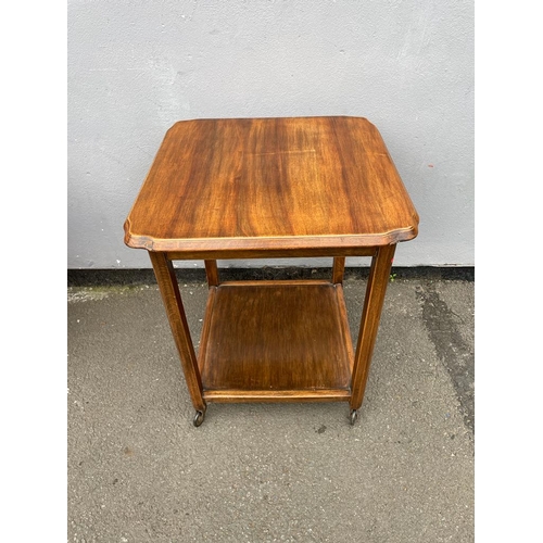 320 - Vintage Mahogany End Table of Castors - 54cm x 70cm