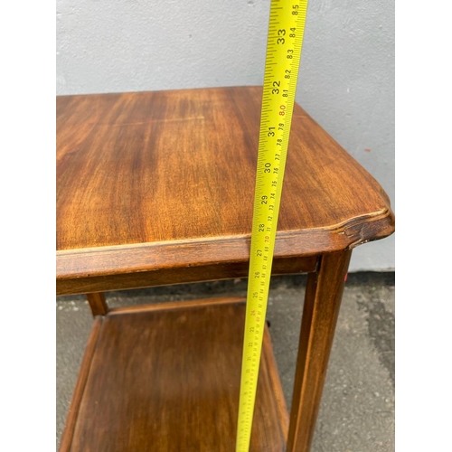 320 - Vintage Mahogany End Table of Castors - 54cm x 70cm