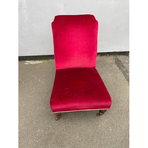 322 - Vintage Crimson Occasional Fabric Chair - 82cm x 49cm x 42cm