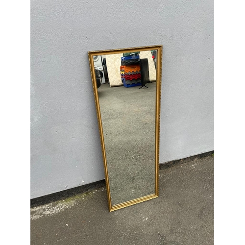 329 - Vintage Gilt Frame Wall Mirror - 93cm x 33.5cm