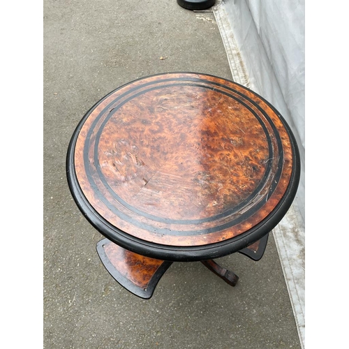 337 - Antique 19th Century Burr Two Tier End Table / Plant Stand - 45cm x 71cm 
good solid construction , ... 