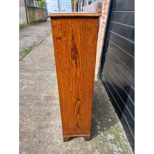 347 - Vintage Oak bookcase with adjustable shelves -107cm x 34cm x 138cm