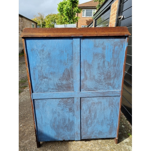 347 - Vintage Oak bookcase with adjustable shelves -107cm x 34cm x 138cm