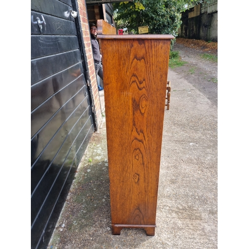 347 - Vintage Oak bookcase with adjustable shelves -107cm x 34cm x 138cm