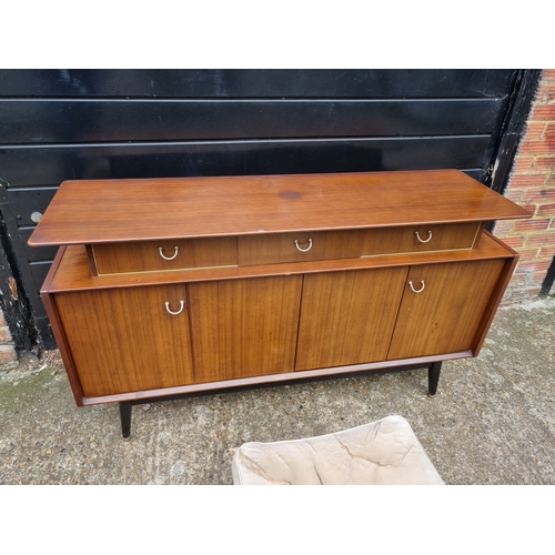 349 - Mid Century Teak Sideboard by Ebenezer Gomme for G-Plan + G Plan stool top A/F