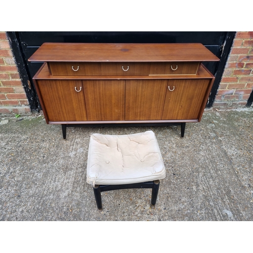 349 - Mid Century Teak Sideboard by Ebenezer Gomme for G-Plan + G Plan stool top A/F