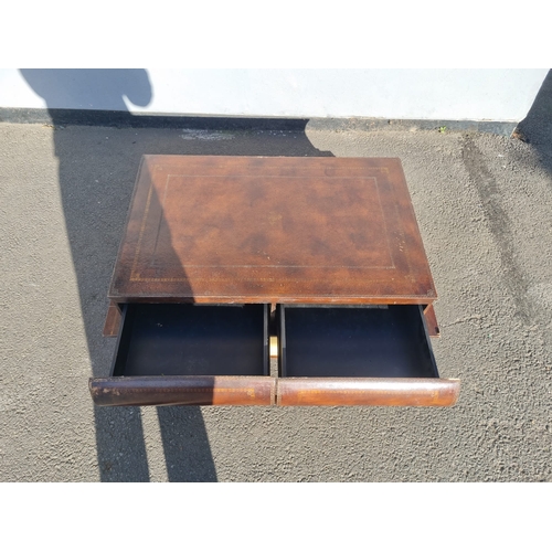 350 - Vintage Designer Coffee Table with Drawers in Shape of Leather bound books