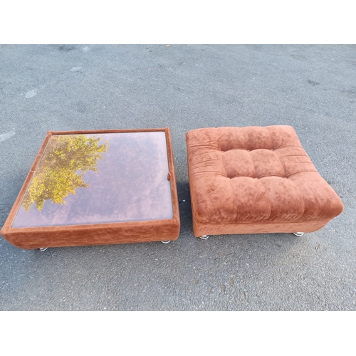 353 - 1970's Frayling Furniture Modular Corner Sofa / Armchairs + Coffee Tables & Footrest